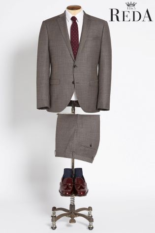 Taupe Signature Tailored Fit Suit: Jacket